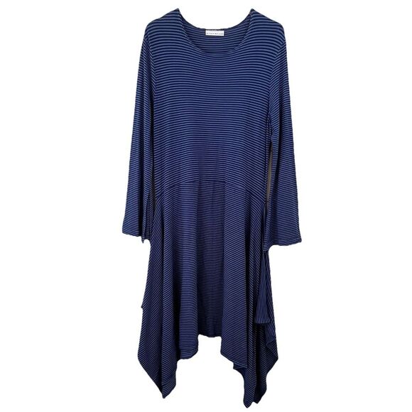 BRYN WALKER Chelsea Midi Dress Striped Lagenlook‎ Womens Medium - Picture 1 of 11